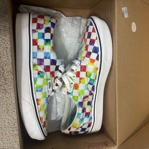 Vans Era Rainbow Checkered Sneakers (Women’s 8, Men’s 6.5)